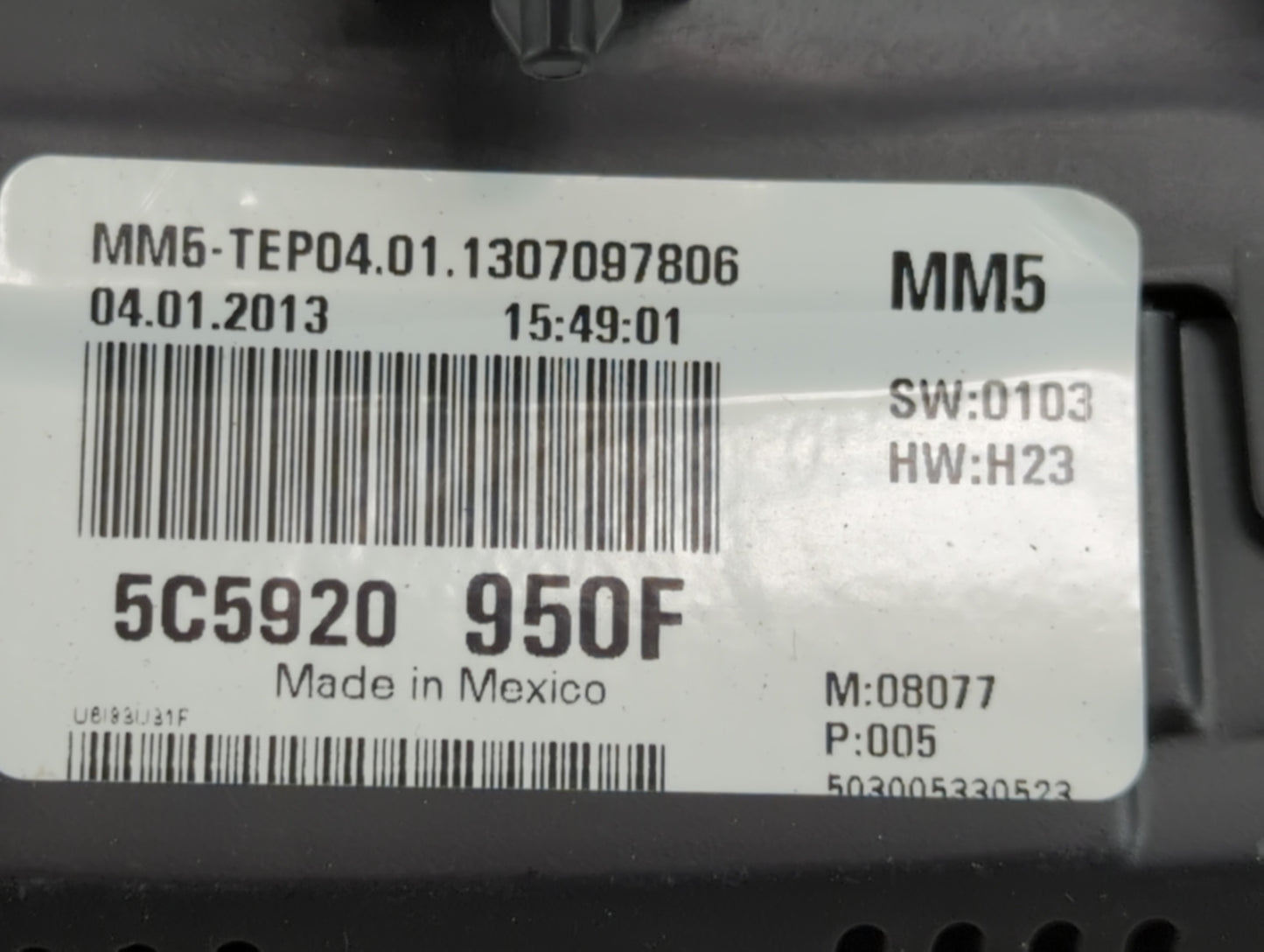 2017 Ford Fusion Instrument Cluster Speedometer Gauges P/N:5C5920 950F HS7T-10849-GE Fits OEM Used Auto Parts - Oemusedautop