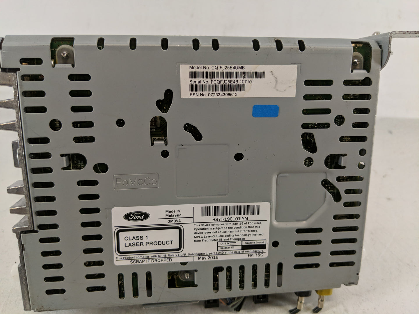 2017 Ford Fusion Radio AM FM Cd Player Receiver Replacement P/N:HS7T-19C107-YM Fits OEM Used Auto Parts - Oemusedautoparts1.