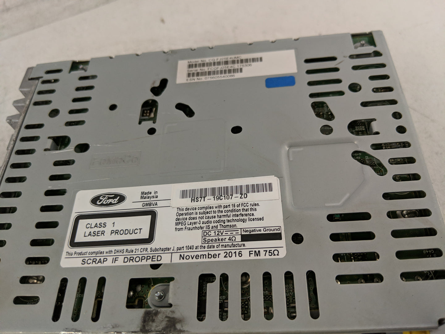 2017-2020 Ford Fusion Radio AM FM Cd Player Receiver Replacement P/N:HS7T-19C107-ZD Fits Fits 2017 2018 2019 2020 OEM Used A