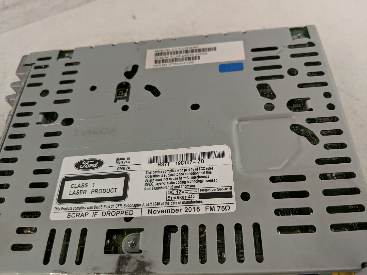2017-2020 Ford Fusion Radio AM FM Cd Player Receiver Replacement P/N:HS7T-19C107-ZD Fits Fits 2017 2018 2019 2020 OEM Used A