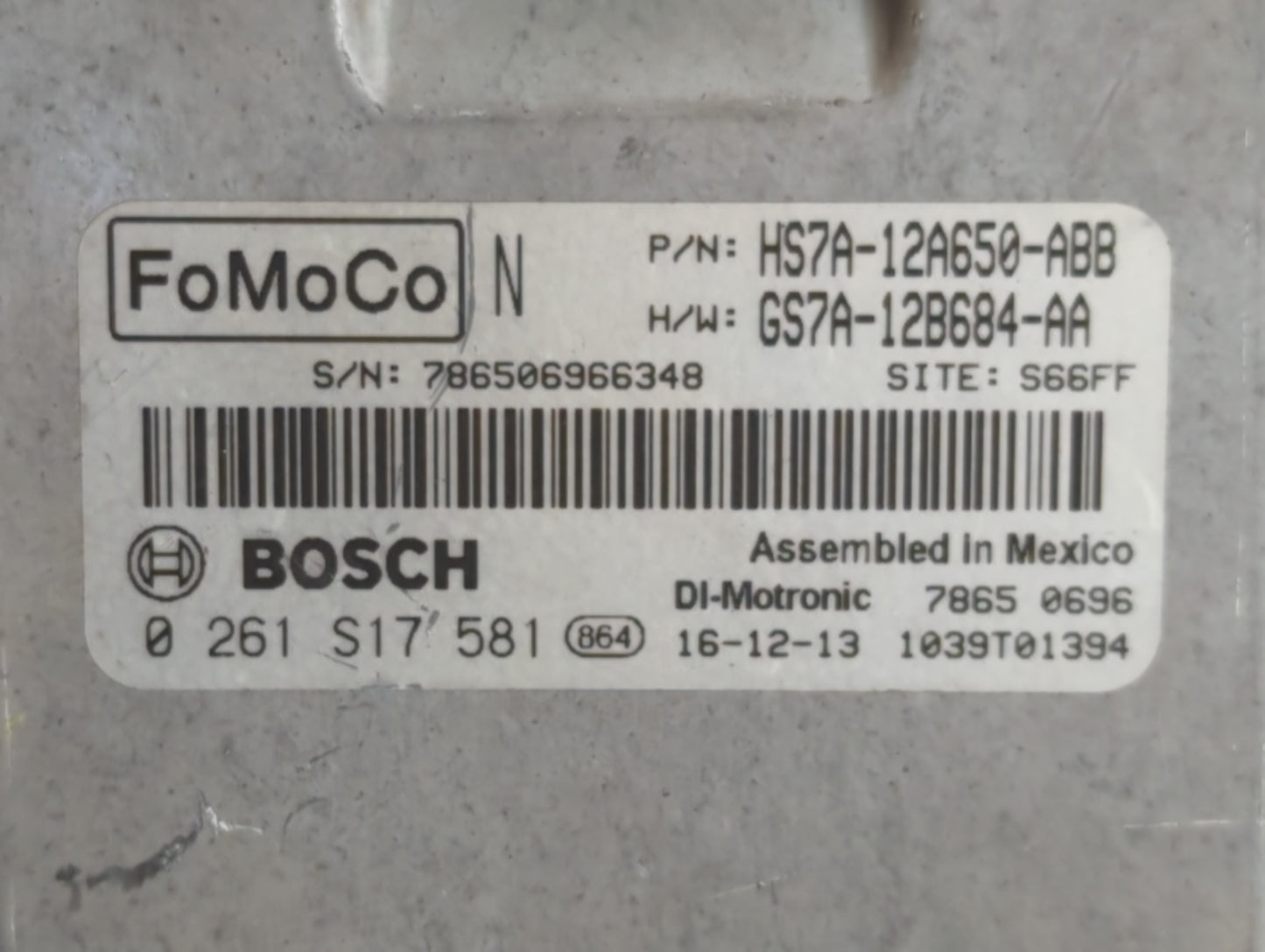 2017-2019 Ford Fusion PCM Engine Control Computer ECU ECM PCU OEM P/N:HS7A-12A650-PB HS7A-12A650-ABB Fits Fits 2017 2018 201