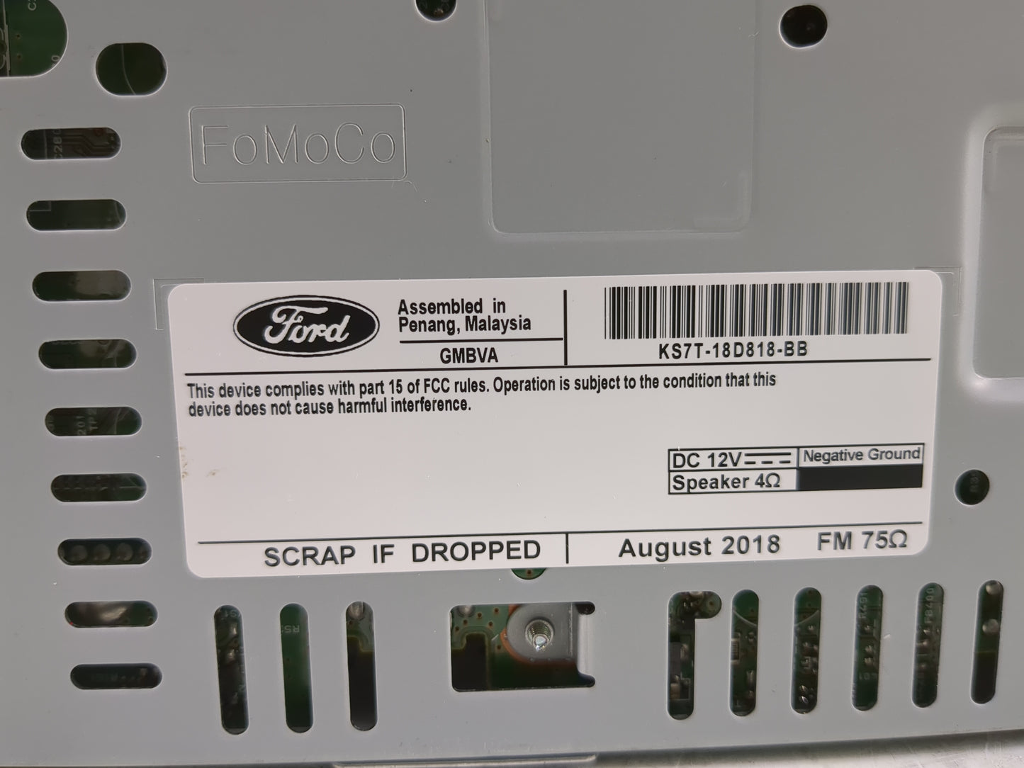2017-2020 Ford Fusion Radio AM FM Cd Player Receiver Replacement P/N:KS7T-18D818-BB CQ-FJ25E4UMB Fits Fits 2017 2018 2019 20