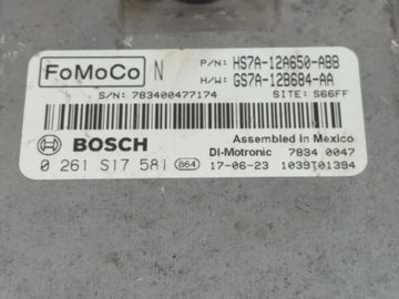 2017-2019 Ford Fusion PCM Engine Control Computer ECU ECM PCU OEM P/N:0 261 S17 581 HS7A-12A650-ABB Fits Fits 2017 2018 2019 OEM Used Auto Parts