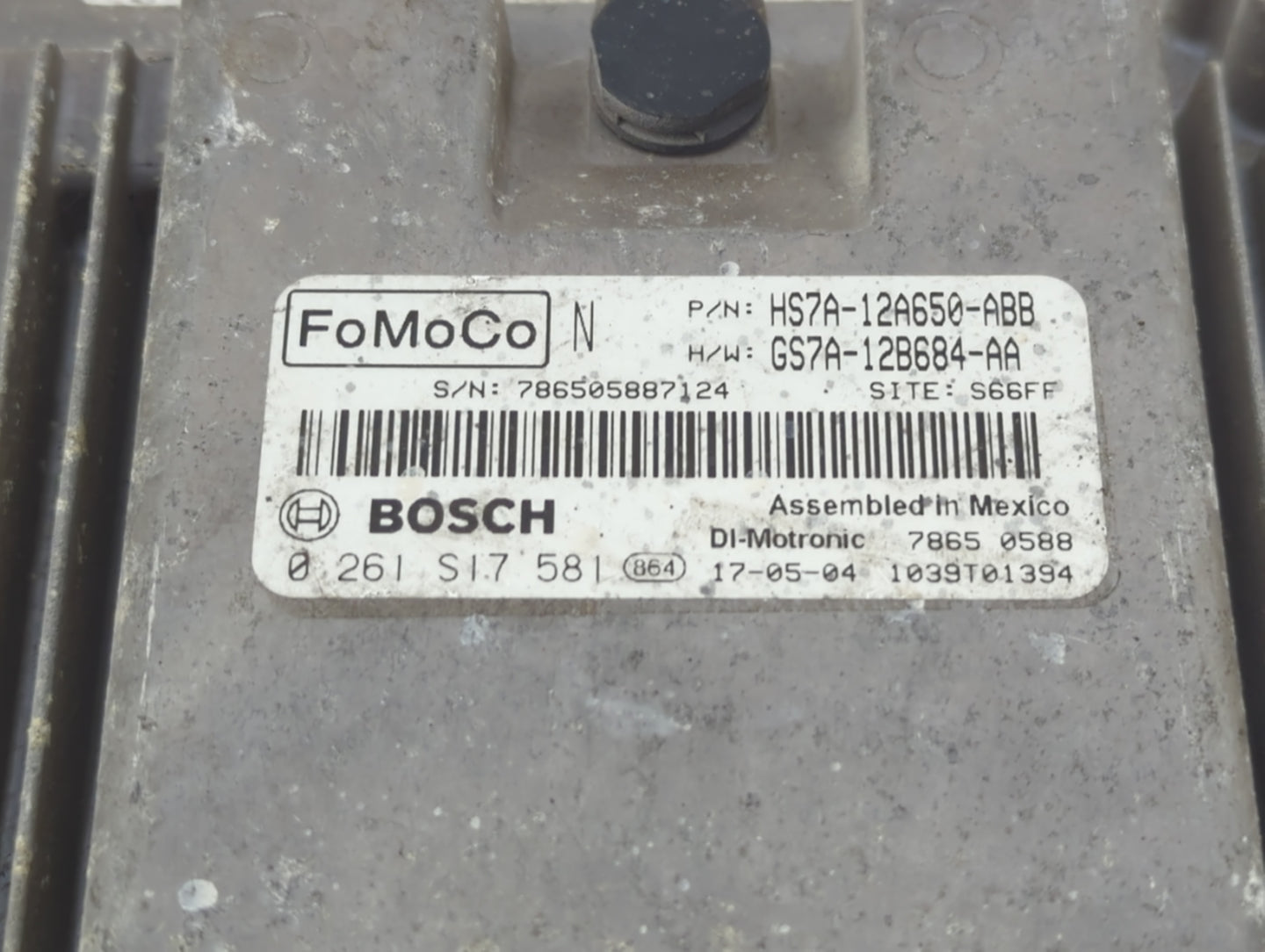 2017-2019 Ford Fusion PCM Engine Control Computer ECU ECM PCU OEM P/N:HS7A-12A650-ABB 0 261 S17 581 Fits Fits 2017 2018 2019