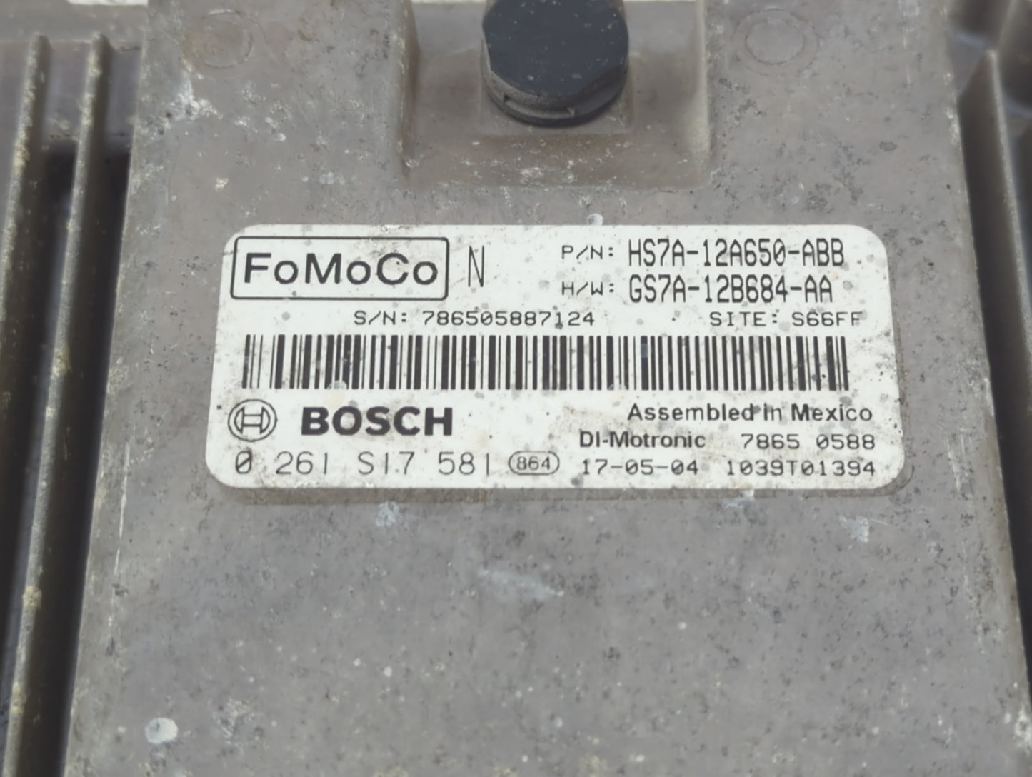 2017-2019 Ford Fusion PCM Engine Control Computer ECU ECM PCU OEM P/N:HS7A-12A650-ABB 0 261 S17 581 Fits Fits 2017 2018 2019