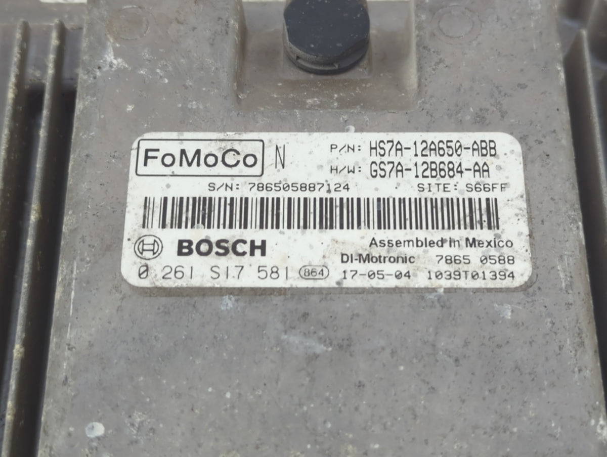 2017-2019 Ford Fusion PCM Engine Control Computer ECU ECM PCU OEM P/N:HS7A-12A650-ABB 0 261 S17 581 Fits 2017 2018 2019 OEM 