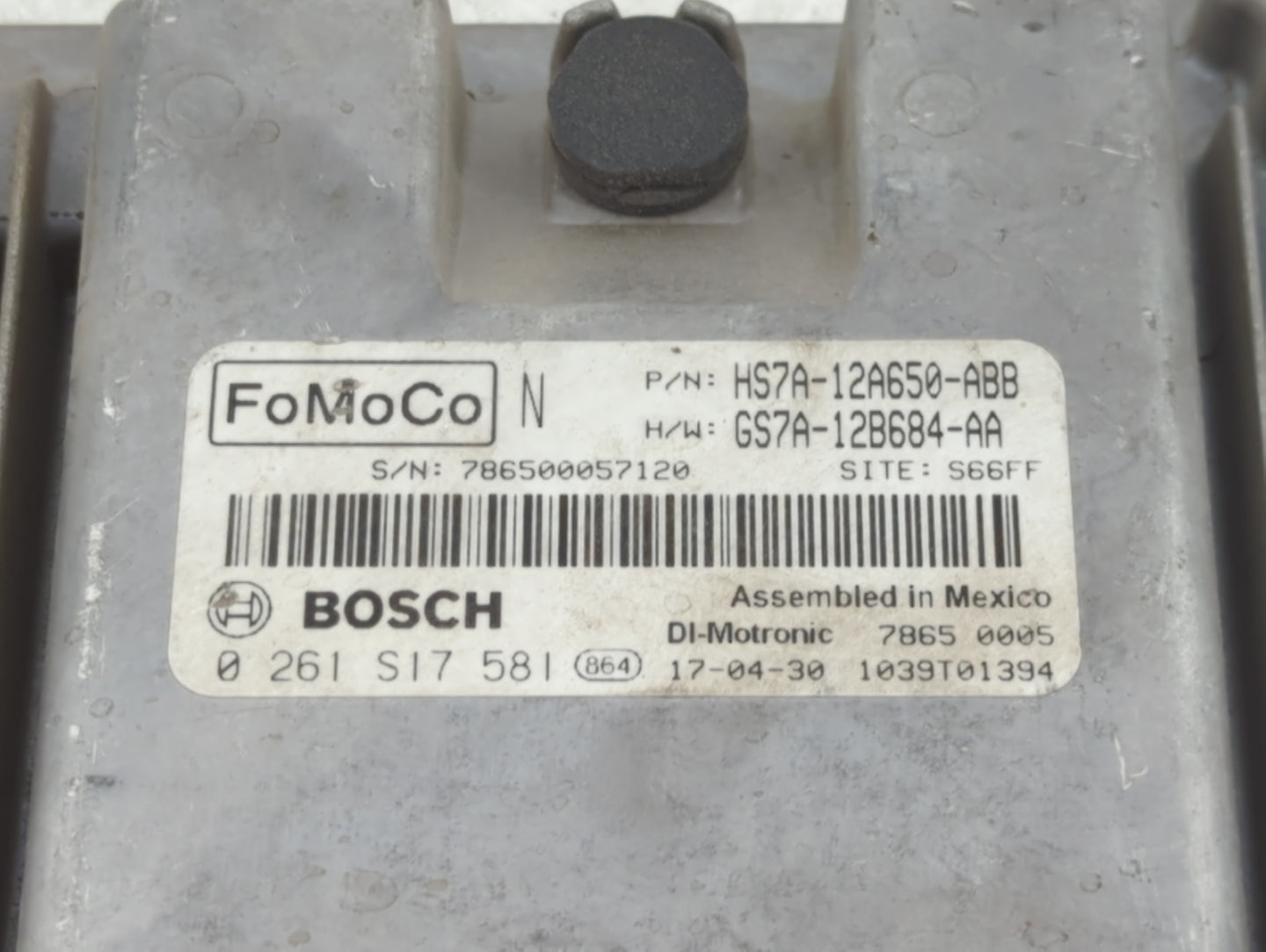 2017-2019 Ford Fusion PCM Engine Control Computer ECU ECM PCU OEM P/N:HS7A-12A650-ABB 0 261 S17 581 Fits Fits 2017 2018 2019
