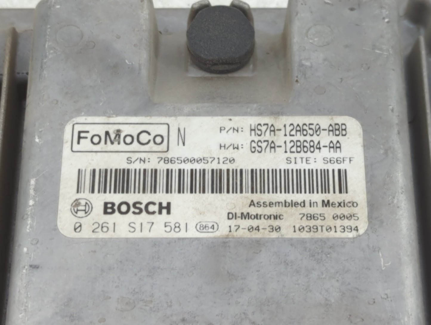 2017-2019 Ford Fusion PCM Engine Control Computer ECU ECM PCU OEM P/N:HS7A-12A650-ABB 0 261 S17 581 Fits Fits 2017 2018 2019