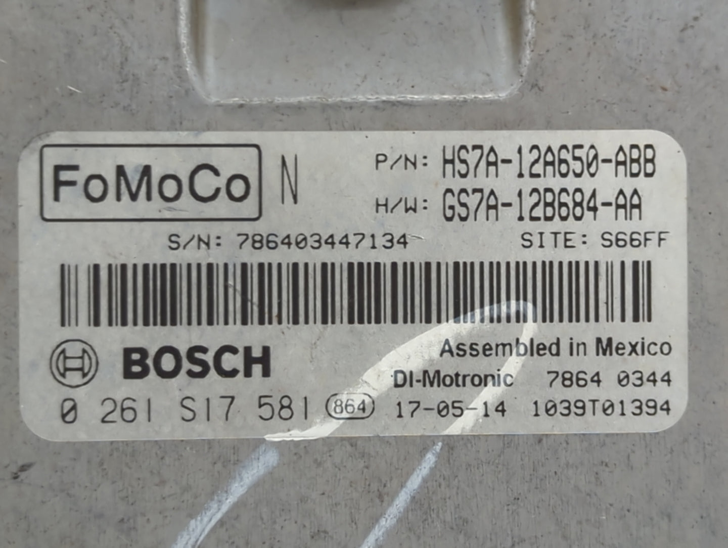 2017-2019 Ford Fusion PCM Engine Control Computer ECU ECM PCU OEM P/N:HS7A-12A650-ABB GS7A-12B684-AA Fits Fits 2017 2018 201