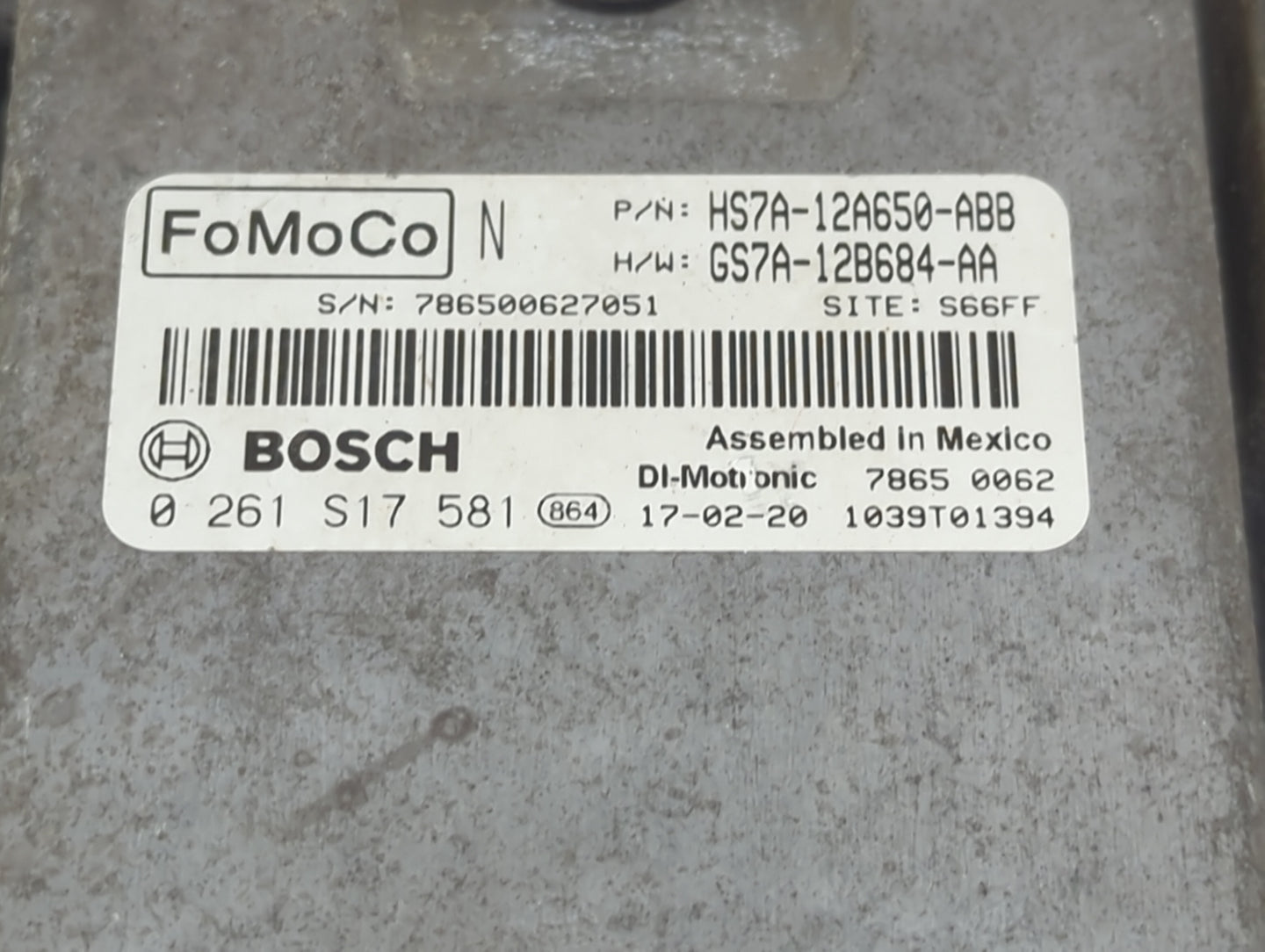 2017-2019 Ford Fusion PCM Engine Control Computer ECU ECM PCU OEM P/N:HS7A-12A650-ABB GS7A-12B684-AA Fits Fits 2017 2018 201