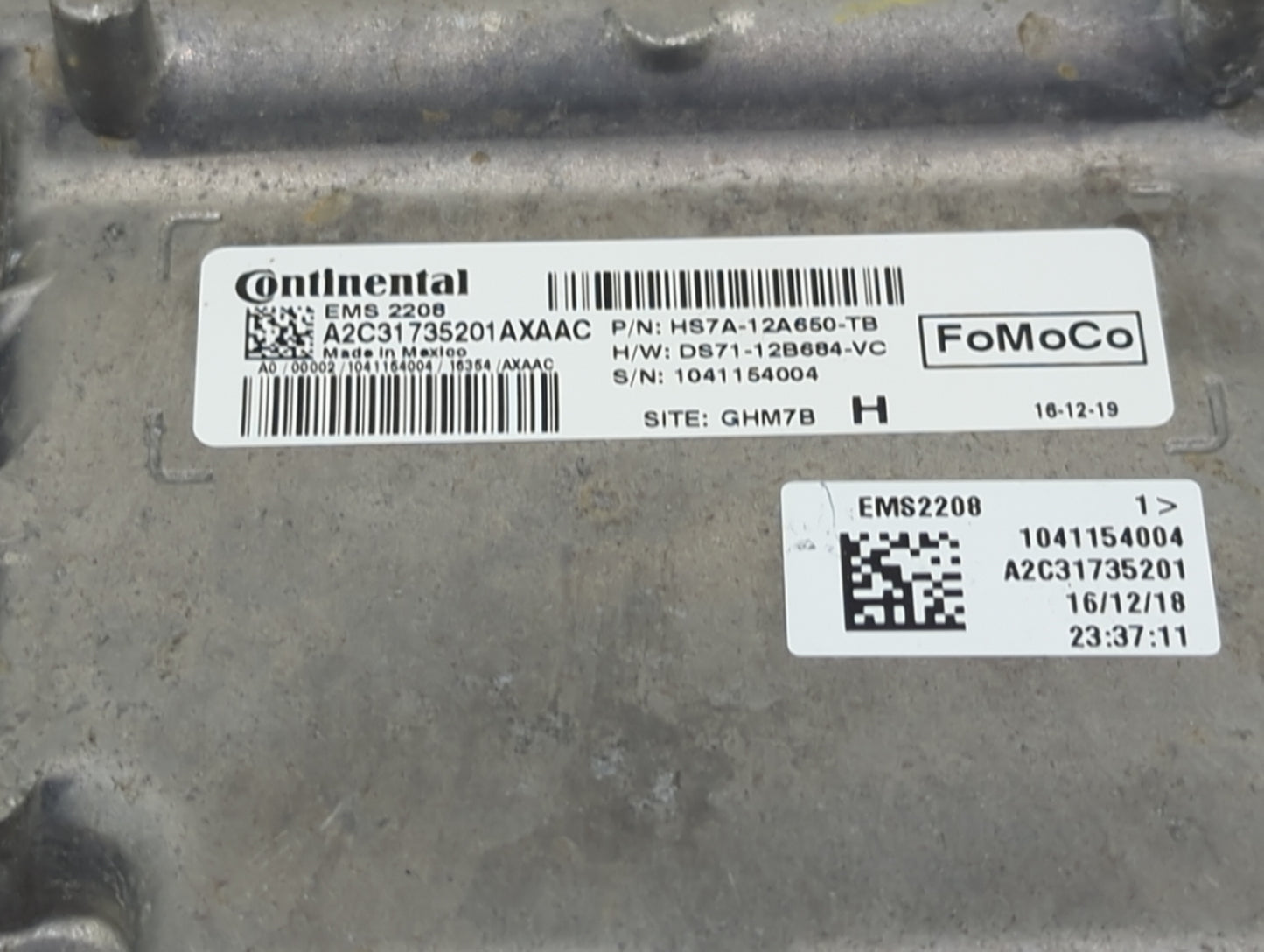 2017-2020 Ford Fusion PCM Engine Control Computer ECU ECM PCU OEM P/N:HS7A-12A650-TB A2C31735201AXAAC Fits OEM Used Auto Par