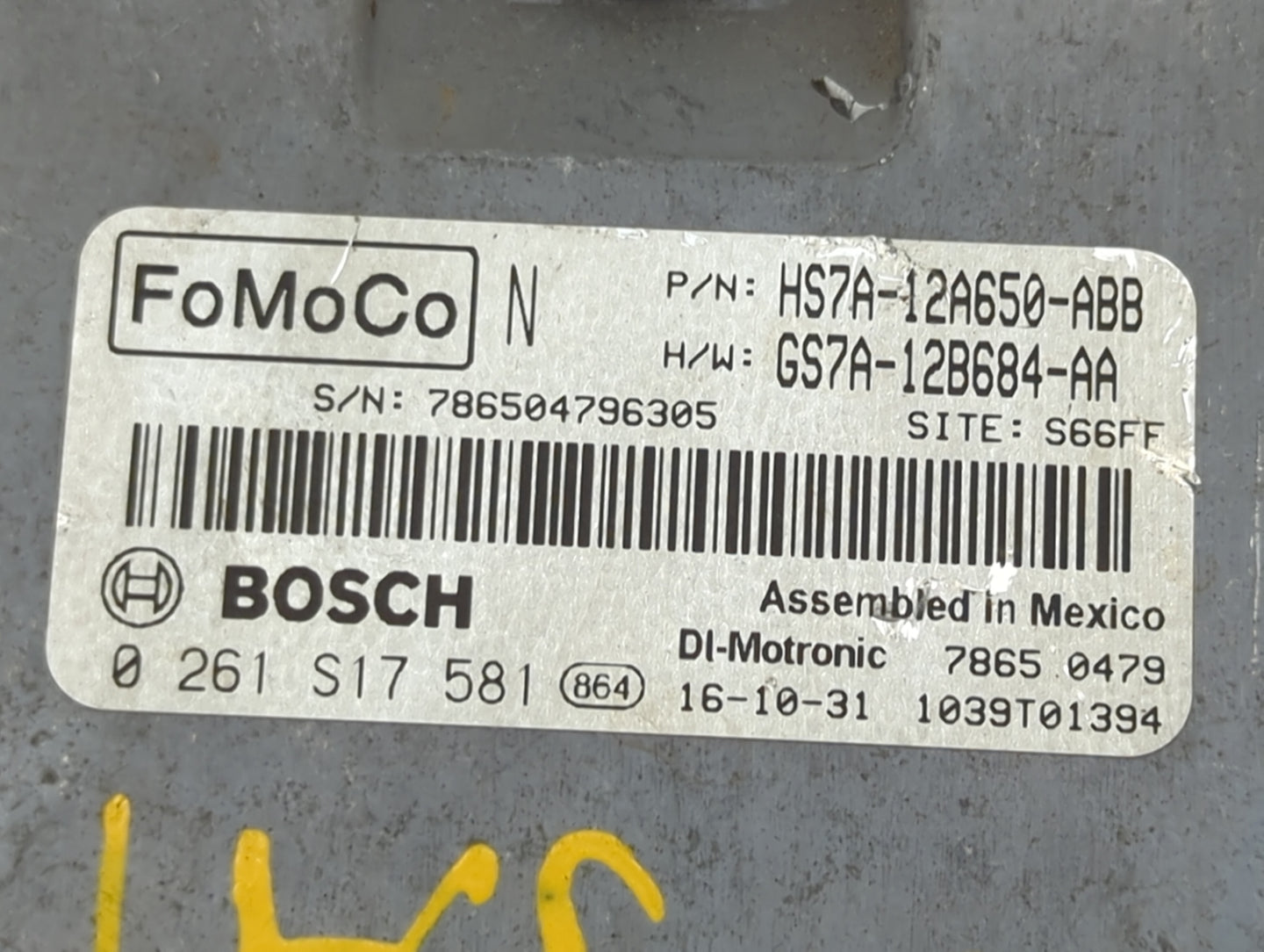 2017-2019 Ford Fusion PCM Engine Control Computer ECU ECM PCU OEM P/N:HS7A-12A650-ABB GS7A-12B684-AA Fits Fits 2017 2018 201