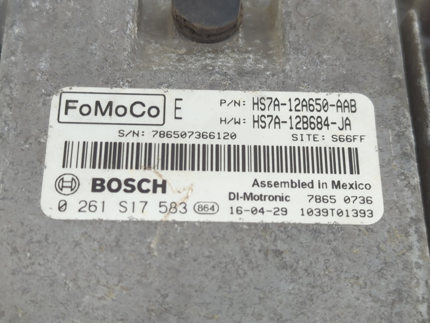 2017-2020 Ford Fusion PCM Engine Control Computer ECU ECM PCU OEM P/N:HS7A-12A650-AAB HS7A-12B684-JA Fits Fits 2017 2018 201
