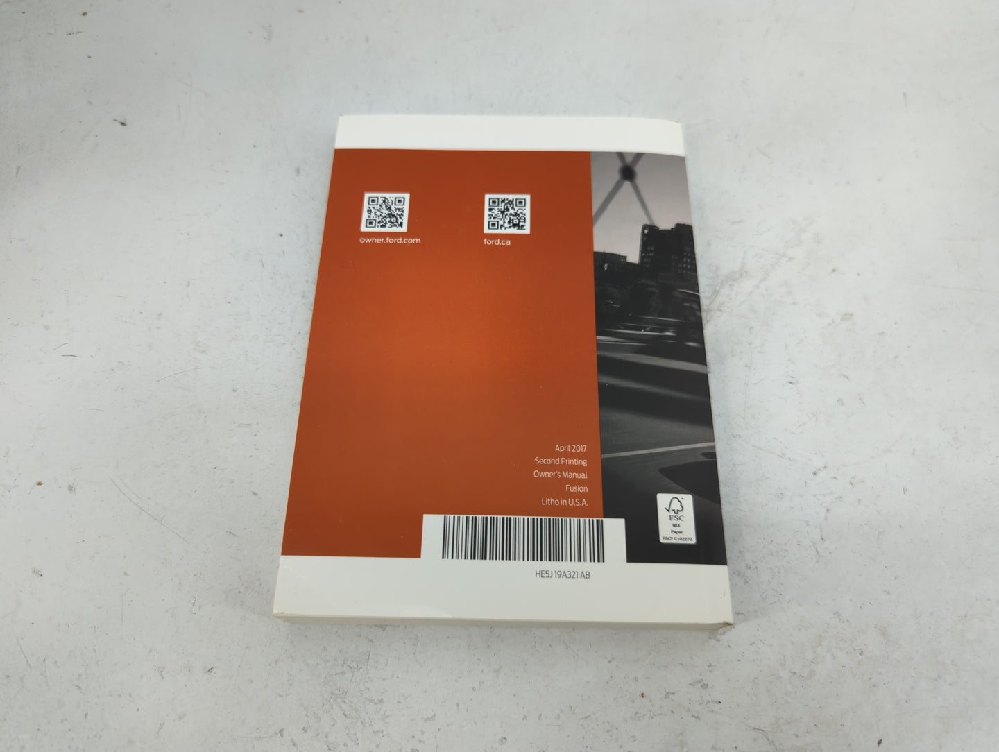 2017 Ford Fusion Owners Manual Book Guide P/N:HE5J19A321AB OEM Used Auto Parts - Oemusedautoparts1.com