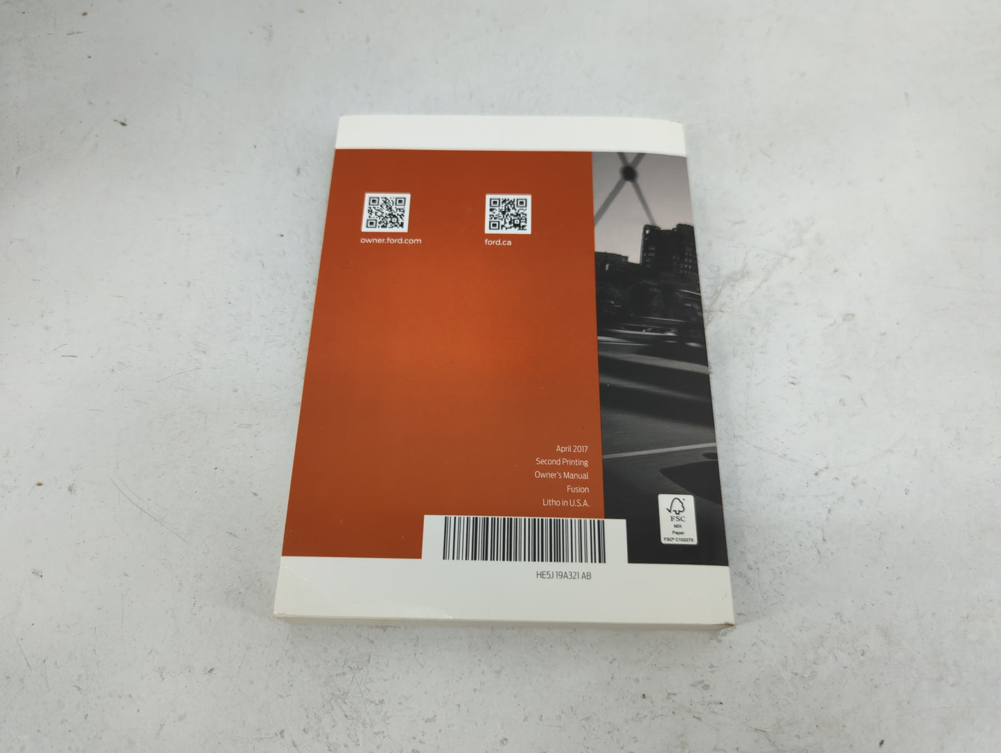 2017 Ford Fusion Owners Manual Book Guide P/N:HE5J19A321AB OEM Used Auto Parts - Oemusedautoparts1.com