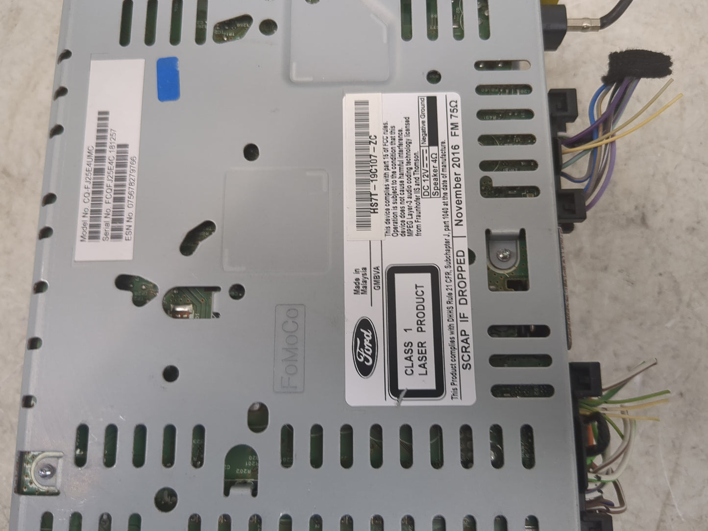 2017 Ford Fusion Radio AM FM Cd Player Receiver Replacement P/N:HS7T-19C107-ZC CO.F.J25E4UMG, FCGF.J25E-AC Fits OEM Used Aut