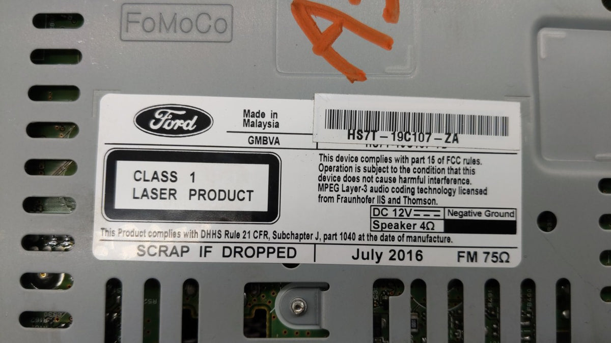 2017-2017 Ford Fusion Am Fm Cd Player Radio Receiver 186039 - Oemusedautoparts1.com