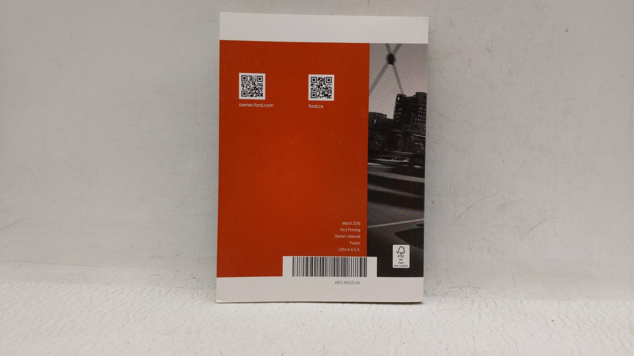 2017 Ford Fusion Owners Manual Book Guide OEM Used Auto Parts - Oemusedautoparts1.com