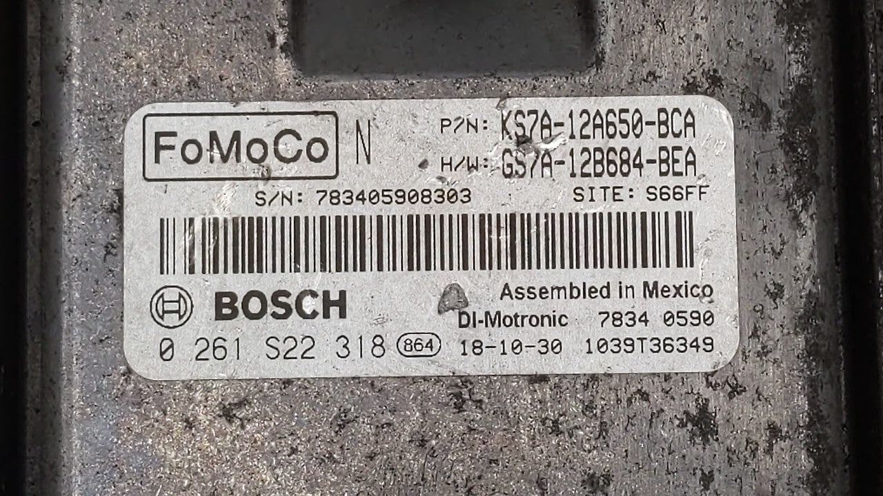 2017-2019 Ford Fusion PCM Engine Control Computer ECU ECM PCU OEM P/N:KS7A-12A650-BCA HS7A-12A650-ABB Fits Fits 2017 2018 20