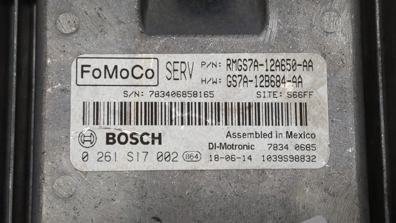 2017-2019 Ford Fusion PCM Engine Control Computer ECU ECM PCU OEM P/N:KS7A-12A650-BCA HS7A-12A650-ABB Fits Fits 2017 2018 20