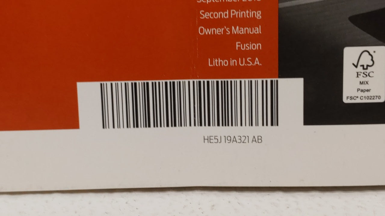 2017 Ford Fusion Owners Manual Book Guide OEM Used Auto Parts - Oemusedautoparts1.com