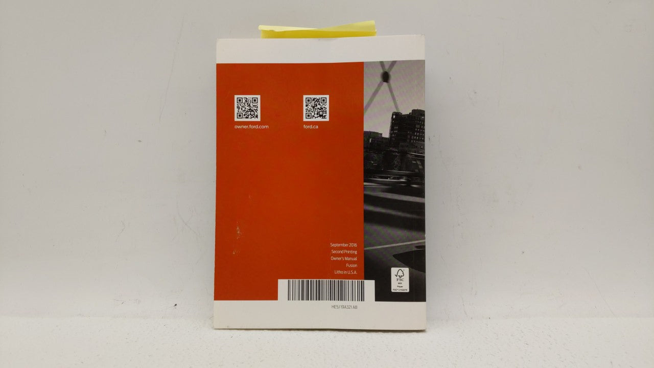 2017 Ford Fusion Owners Manual Book Guide OEM Used Auto Parts - Oemusedautoparts1.com