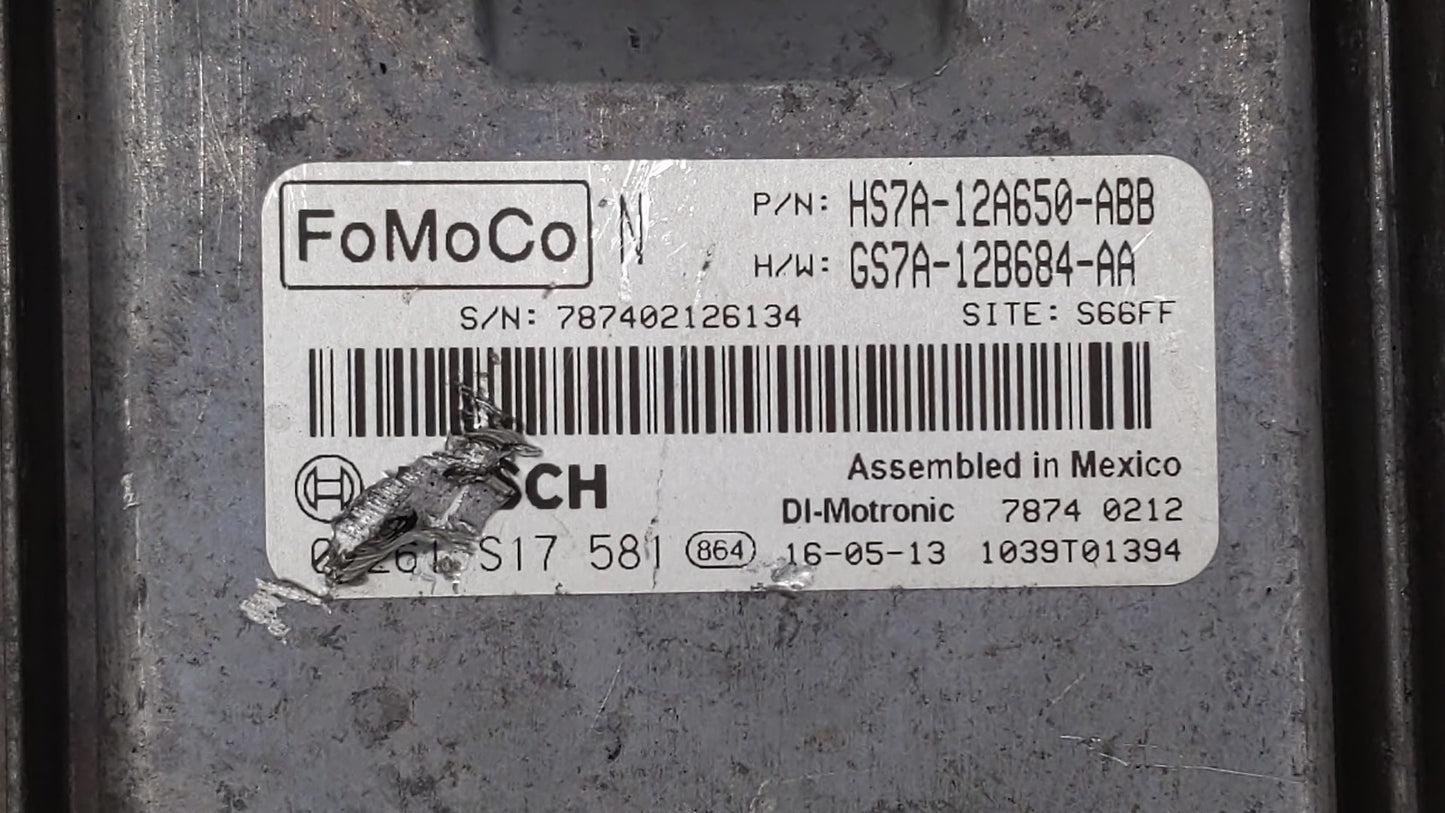 2017-2019 Ford Fusion PCM Engine Control Computer ECU ECM PCU OEM P/N:KS7A-12A650-BCA HS7A-12A650-ABB Fits Fits 2017 2018 20
