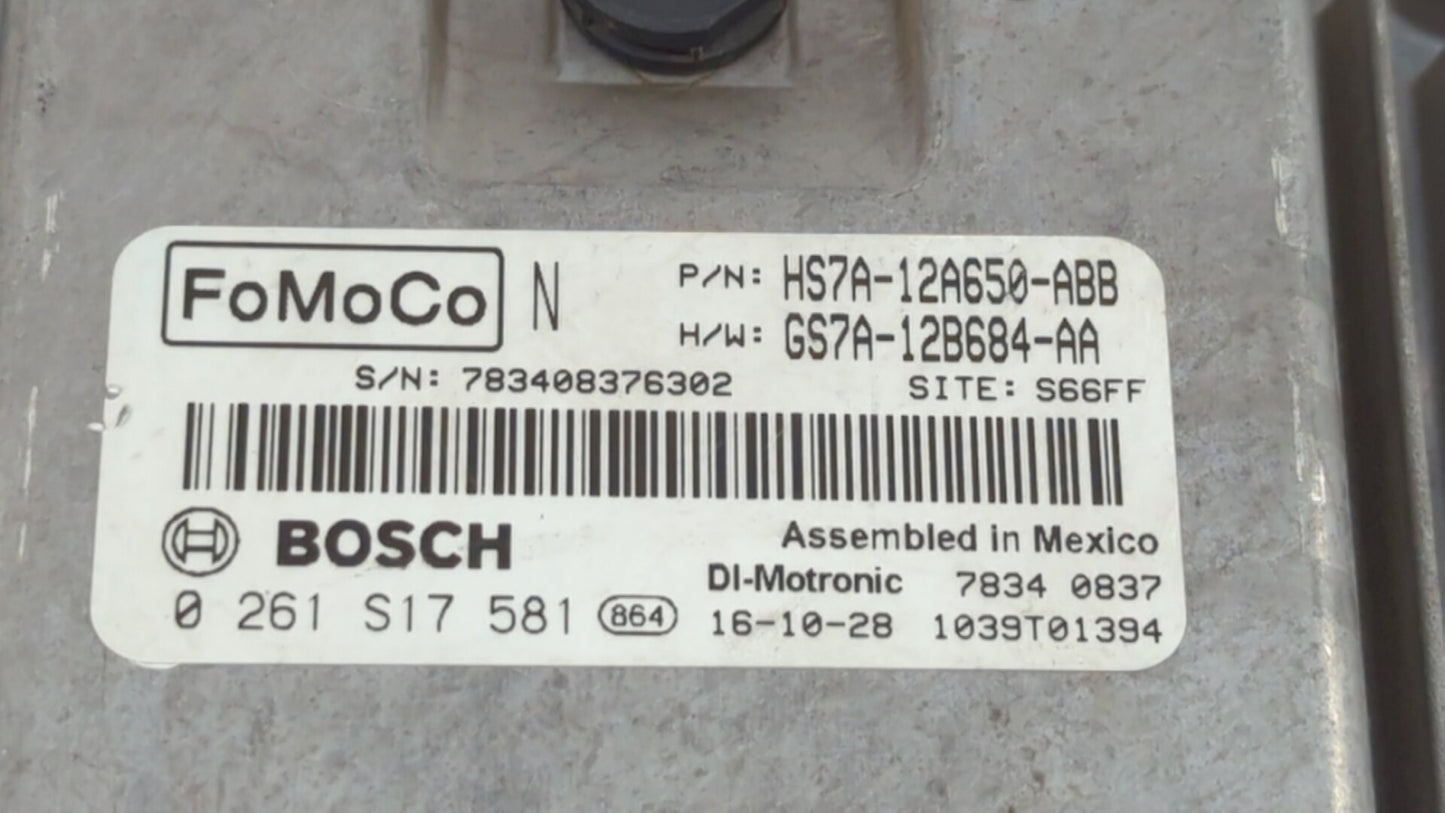 2017-2019 Ford Fusion PCM Engine Control Computer ECU ECM PCU OEM P/N:KS7A-12A650-BCA HS7A-12A650-ABB Fits Fits 2017 2018 20