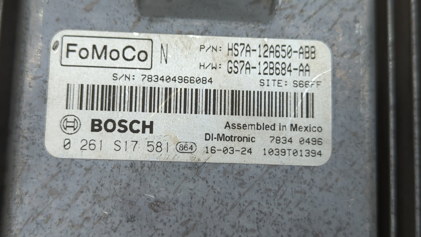 2017-2019 Ford Fusion PCM Engine Control Computer ECU ECM PCU OEM P/N:KS7A-12A650-BCA HS7A-12A650-ABB Fits Fits 2017 2018 20