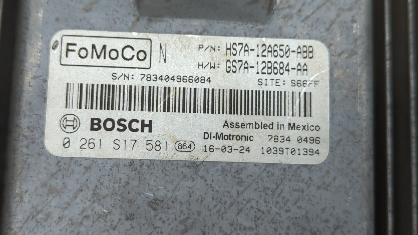 2017-2019 Ford Fusion PCM Engine Control Computer ECU ECM PCU OEM P/N:KS7A-12A650-BCA HS7A-12A650-ABB Fits Fits 2017 2018 20