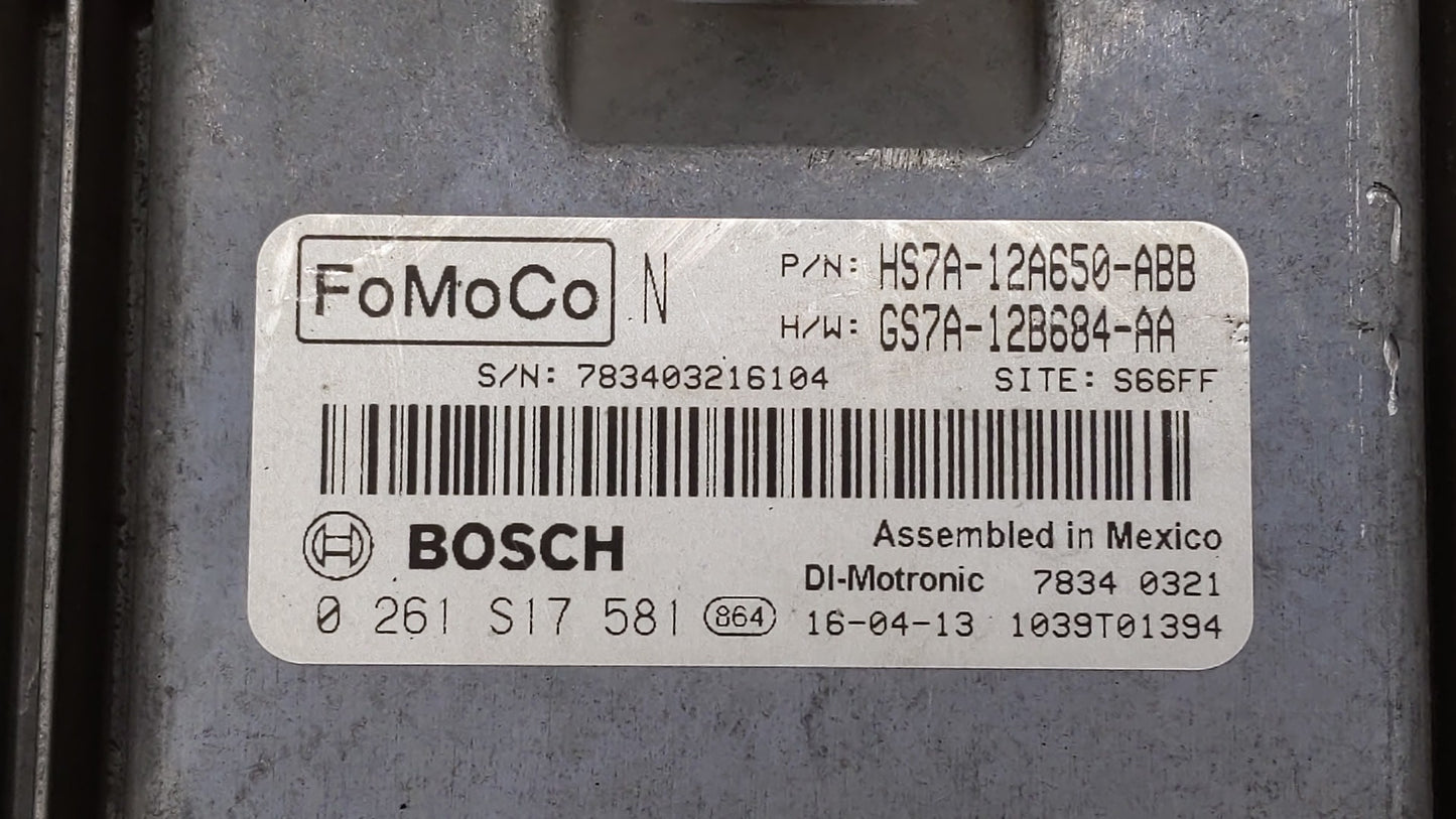 2017-2019 Ford Fusion PCM Engine Control Computer ECU ECM PCU OEM P/N:KS7A-12A650-BCA HS7A-12A650-ABB Fits Fits 2017 2018 20