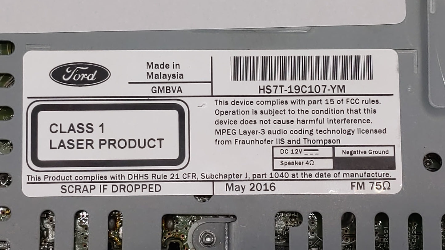 2017-2017 Ford Fusion Am Fm Cd Player Radio Receiver - Oemusedautoparts1.com