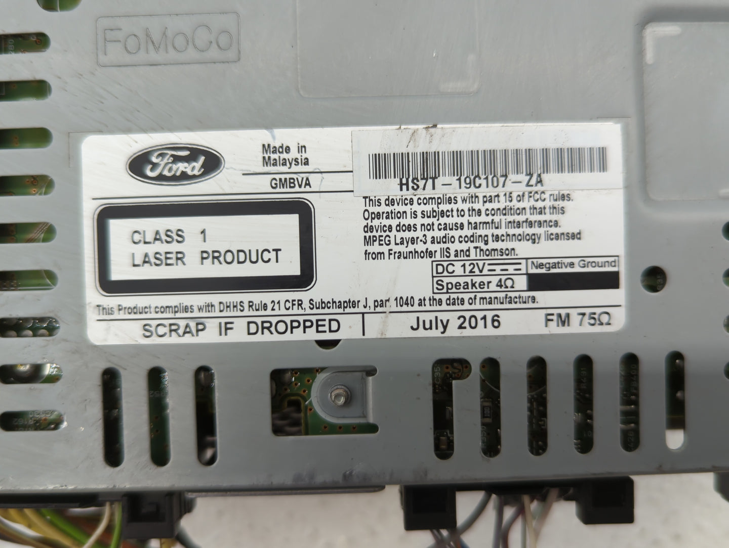 2017 Ford Fusion Radio AM FM Cd Player Receiver Replacement P/N:HS7T-19C107-ZA HS7T-18E243-PA, HS7T-19C107-ZB, HS7T-19C107-Z