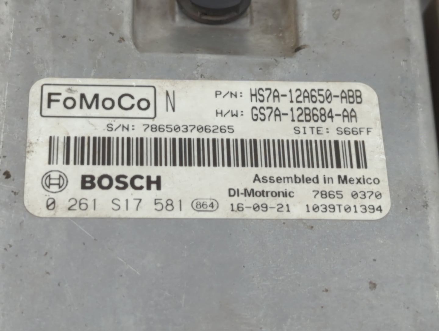2017-2019 Ford Fusion PCM Engine Control Computer ECU ECM PCU OEM P/N:KS7A-12A650-BCA HS7A-12A650-ABB Fits Fits 2017 2018 20