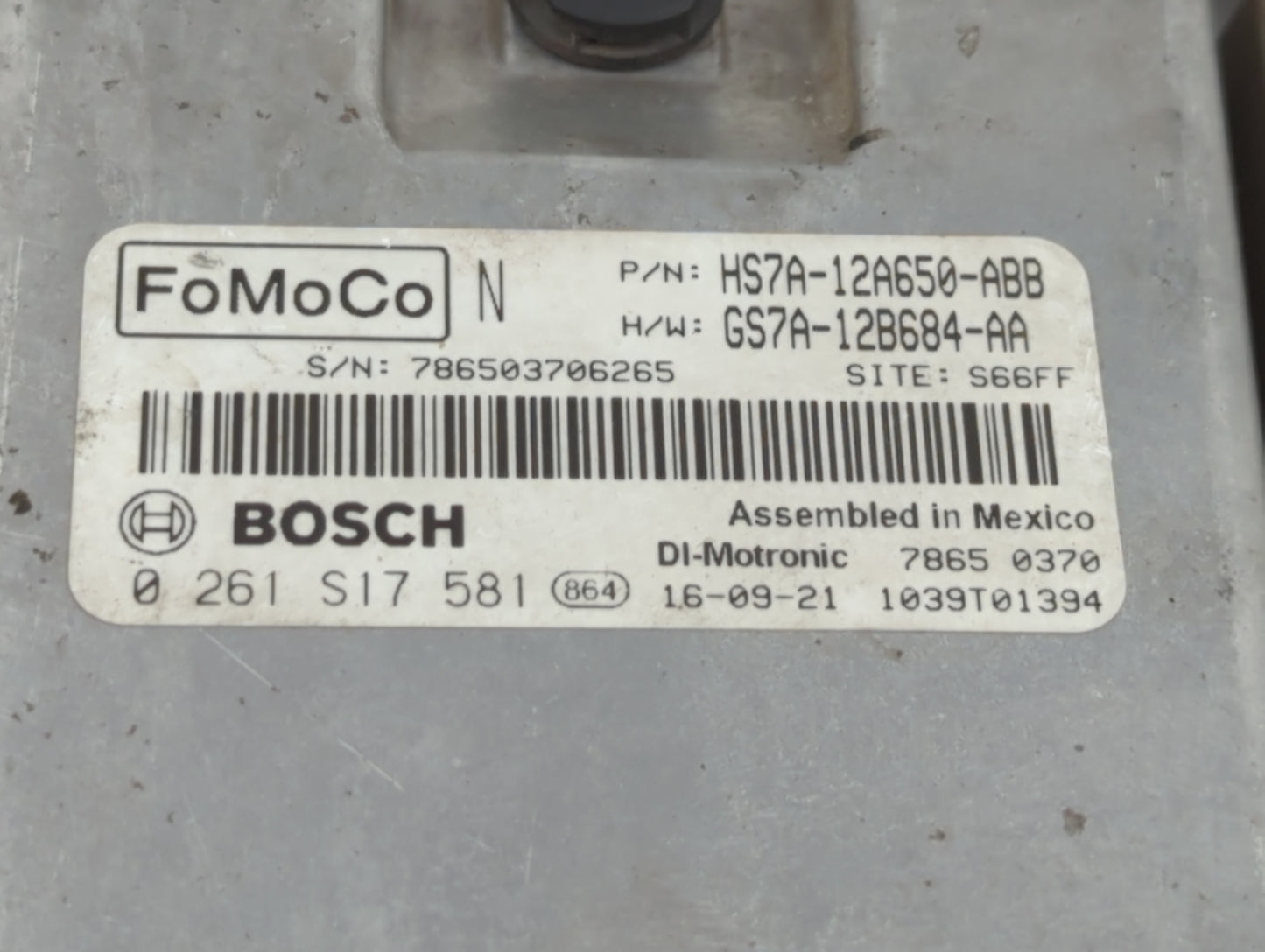 2017-2019 Ford Fusion PCM Engine Control Computer ECU ECM PCU OEM P/N:KS7A-12A650-BCA HS7A-12A650-ABB Fits Fits 2017 2018 20