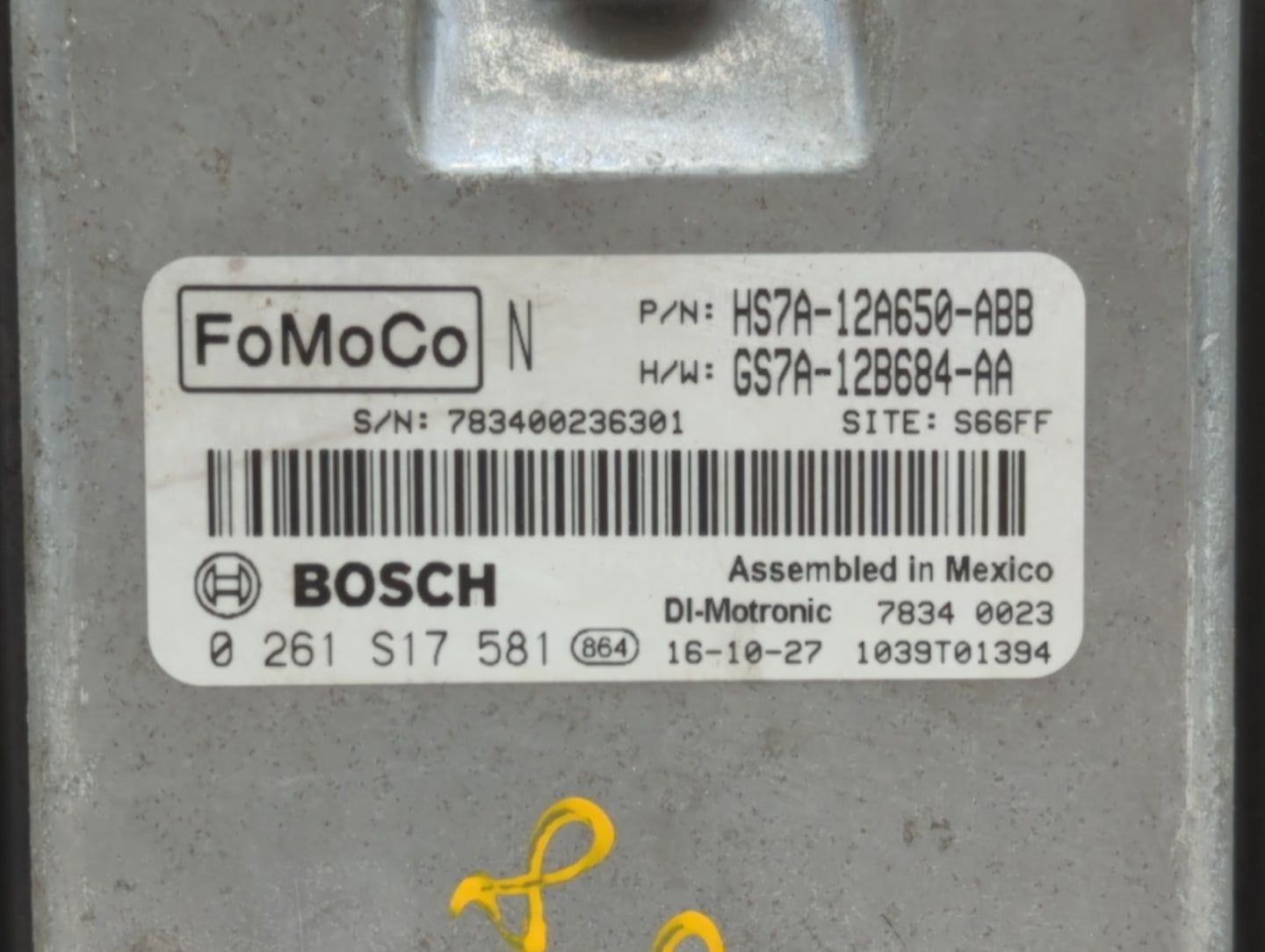 2017-2019 Ford Fusion PCM Engine Control Computer ECU ECM PCU OEM P/N:KS7A-12A650-BCA HS7A-12A650-ABB Fits Fits 2017 2018 20