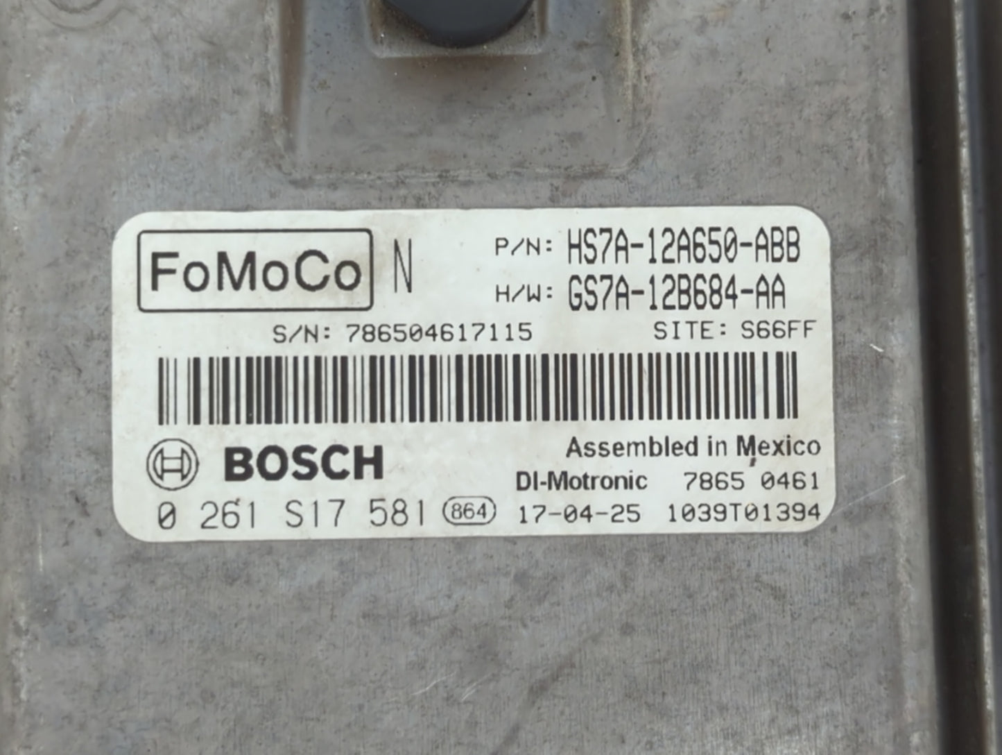 2017-2019 Ford Fusion PCM Engine Control Computer ECU ECM PCU OEM P/N:KS7A-12A650-BCA HS7A-12A650-ABB Fits Fits 2017 2018 20