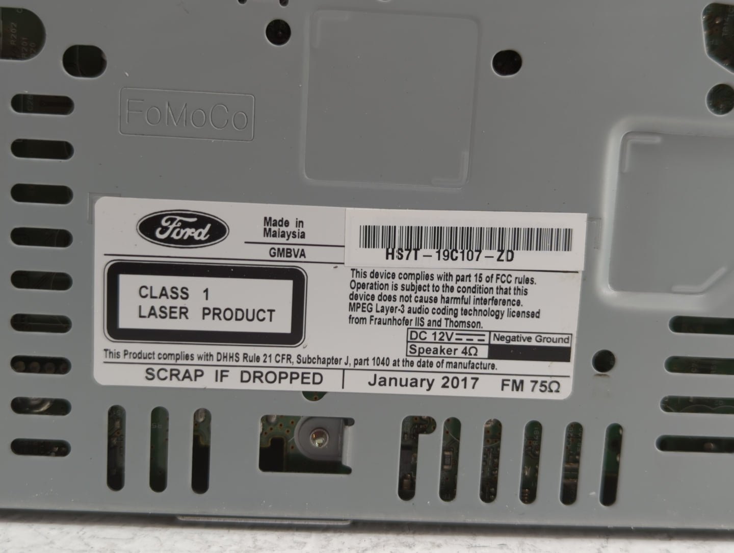 2017-2019 Ford Fusion Am Fm Cd Player Radio Receiver - Oemusedautoparts1.com