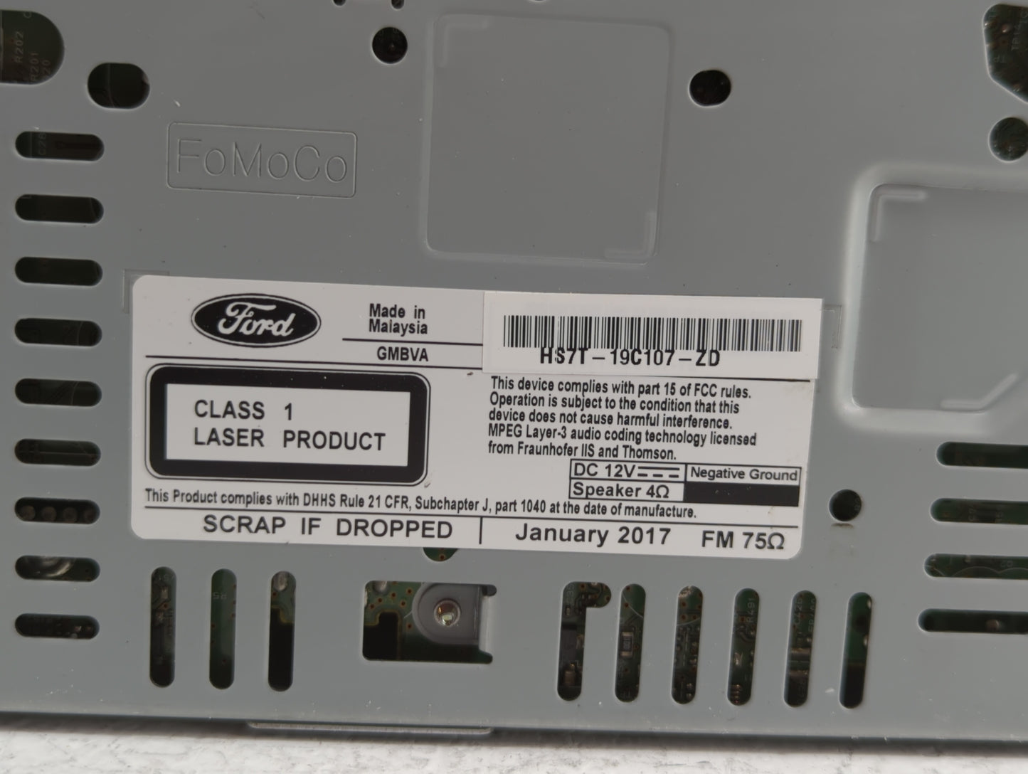 2017-2019 Ford Fusion Am Fm Cd Player Radio Receiver - Oemusedautoparts1.com