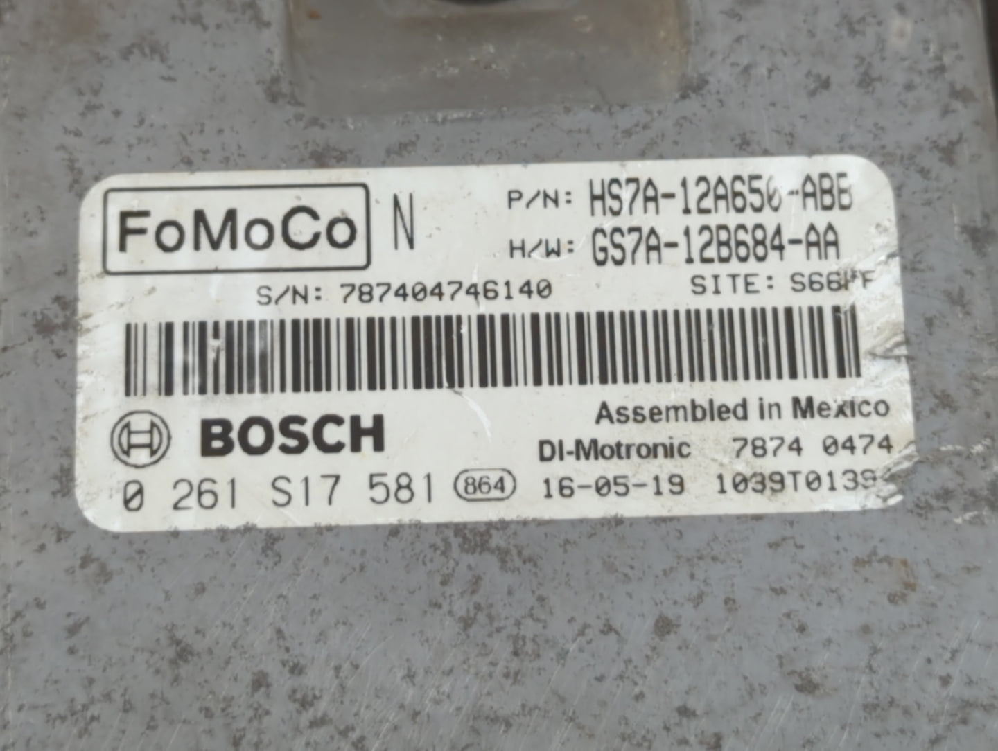 2017-2019 Ford Fusion PCM Engine Control Computer ECU ECM PCU OEM P/N:KS7A-12A650-BCA HS7A-12A650-ABB Fits Fits 2017 2018 20