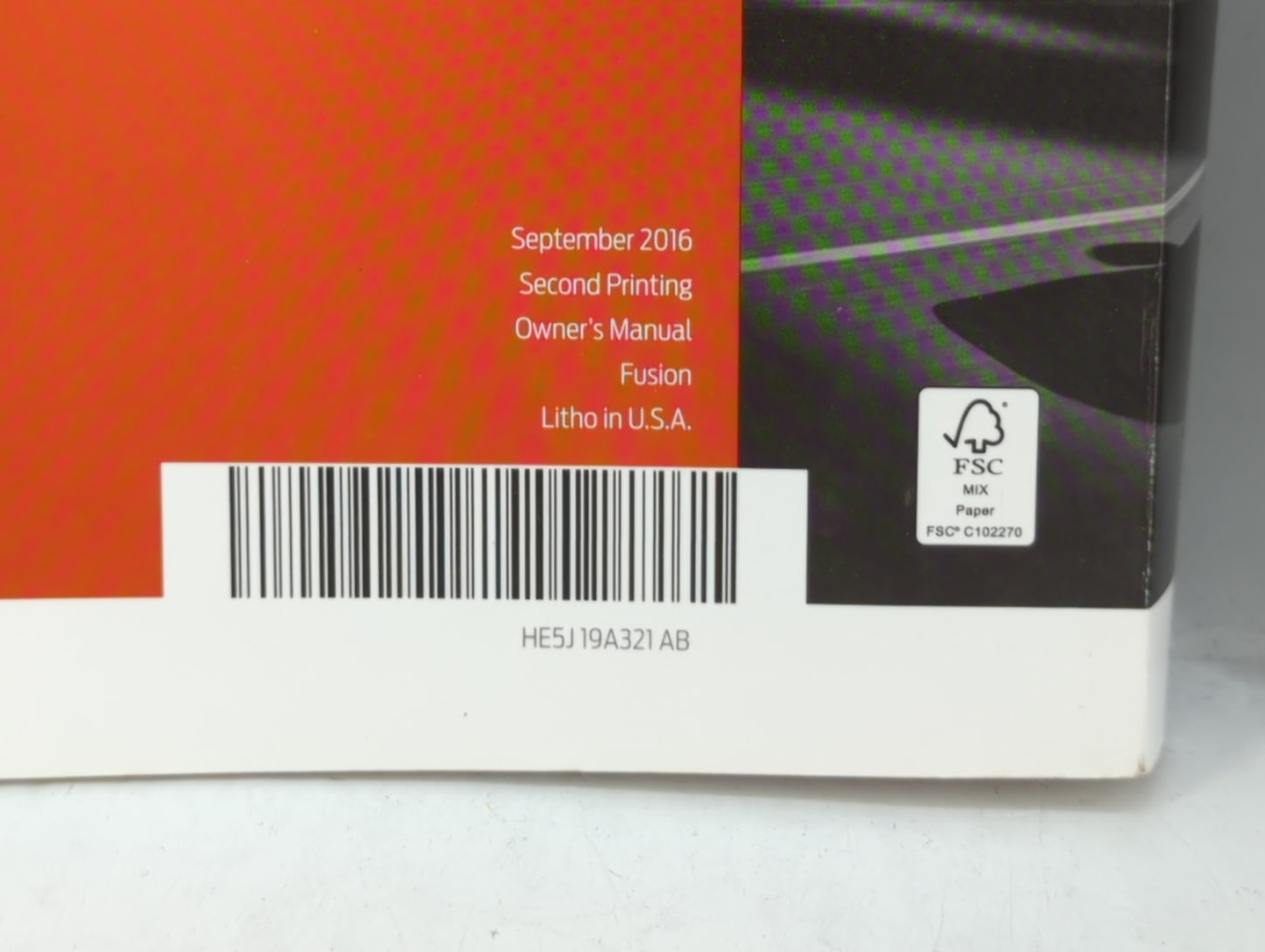 2017 Ford Fusion Owners Manual Book Guide OEM Used Auto Parts - Oemusedautoparts1.com