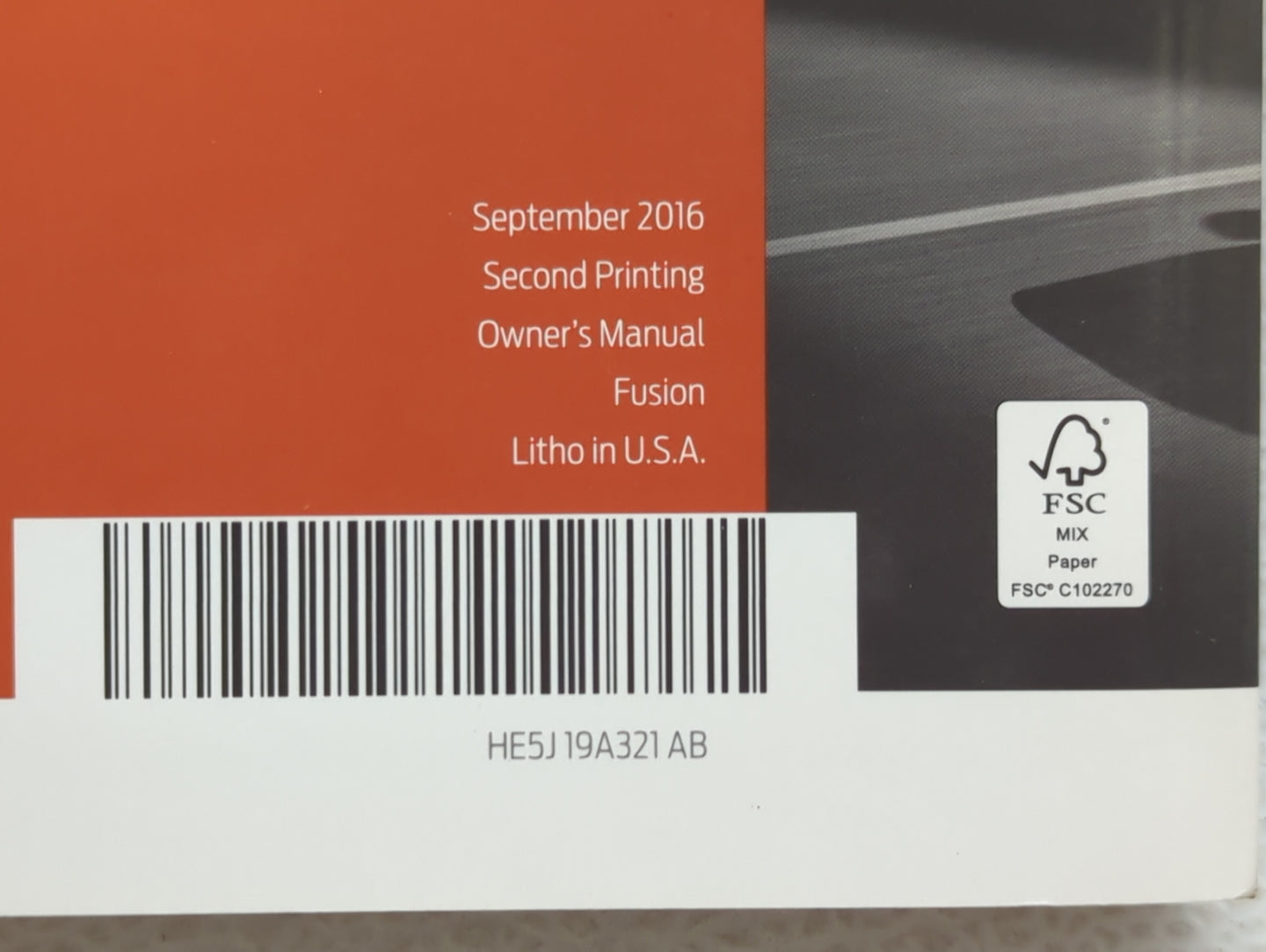 2017 Ford Fusion Owners Manual Book Guide OEM Used Auto Parts - Oemusedautoparts1.com