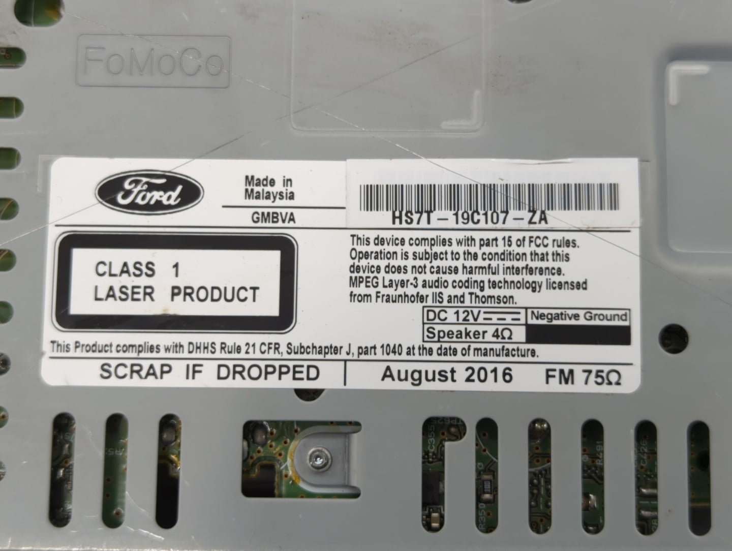 2017-2017 Ford Fusion Am Fm Cd Player Radio Receiver - Oemusedautoparts1.com