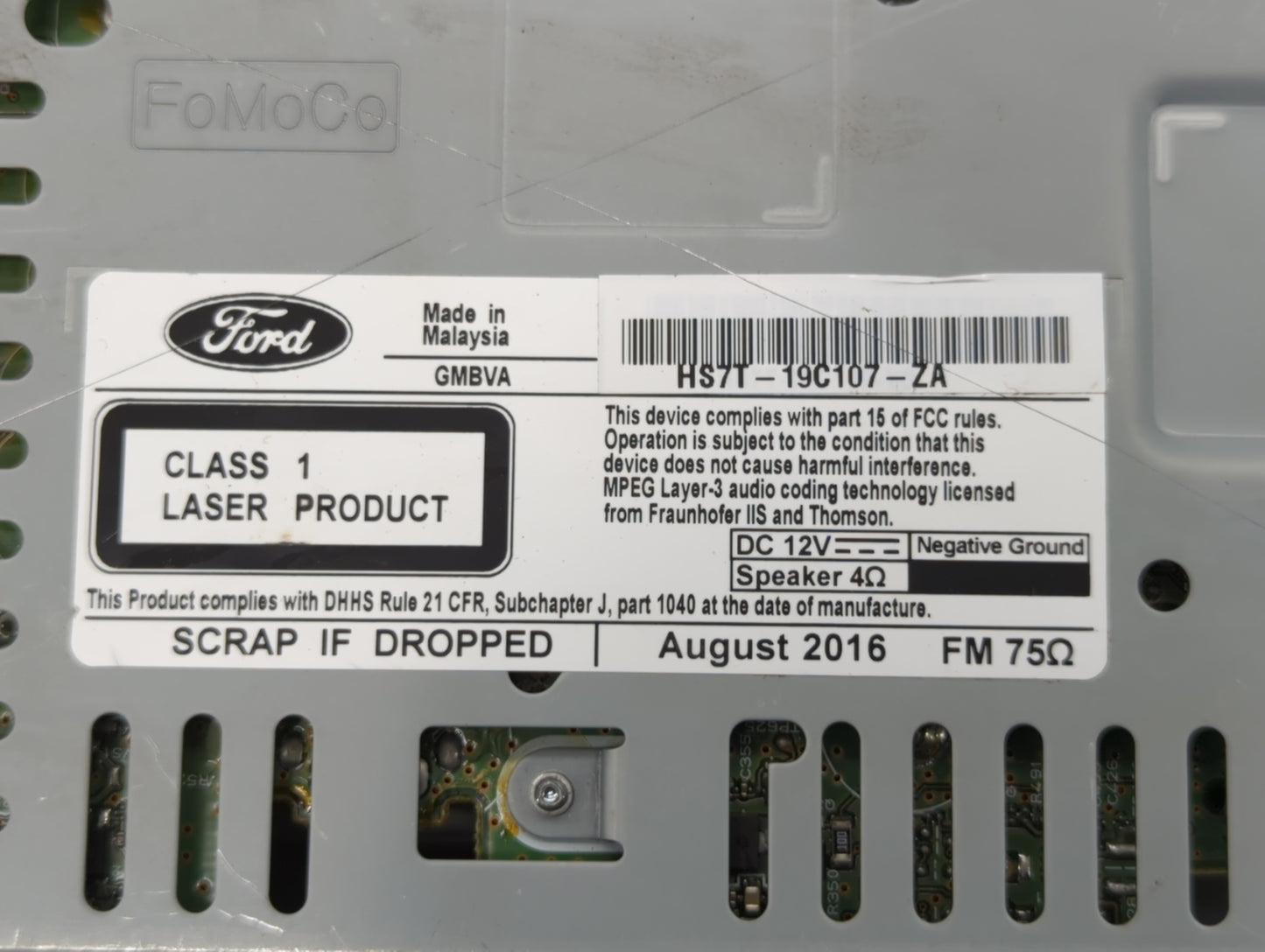 2017-2017 Ford Fusion Am Fm Cd Player Radio Receiver - Oemusedautoparts1.com
