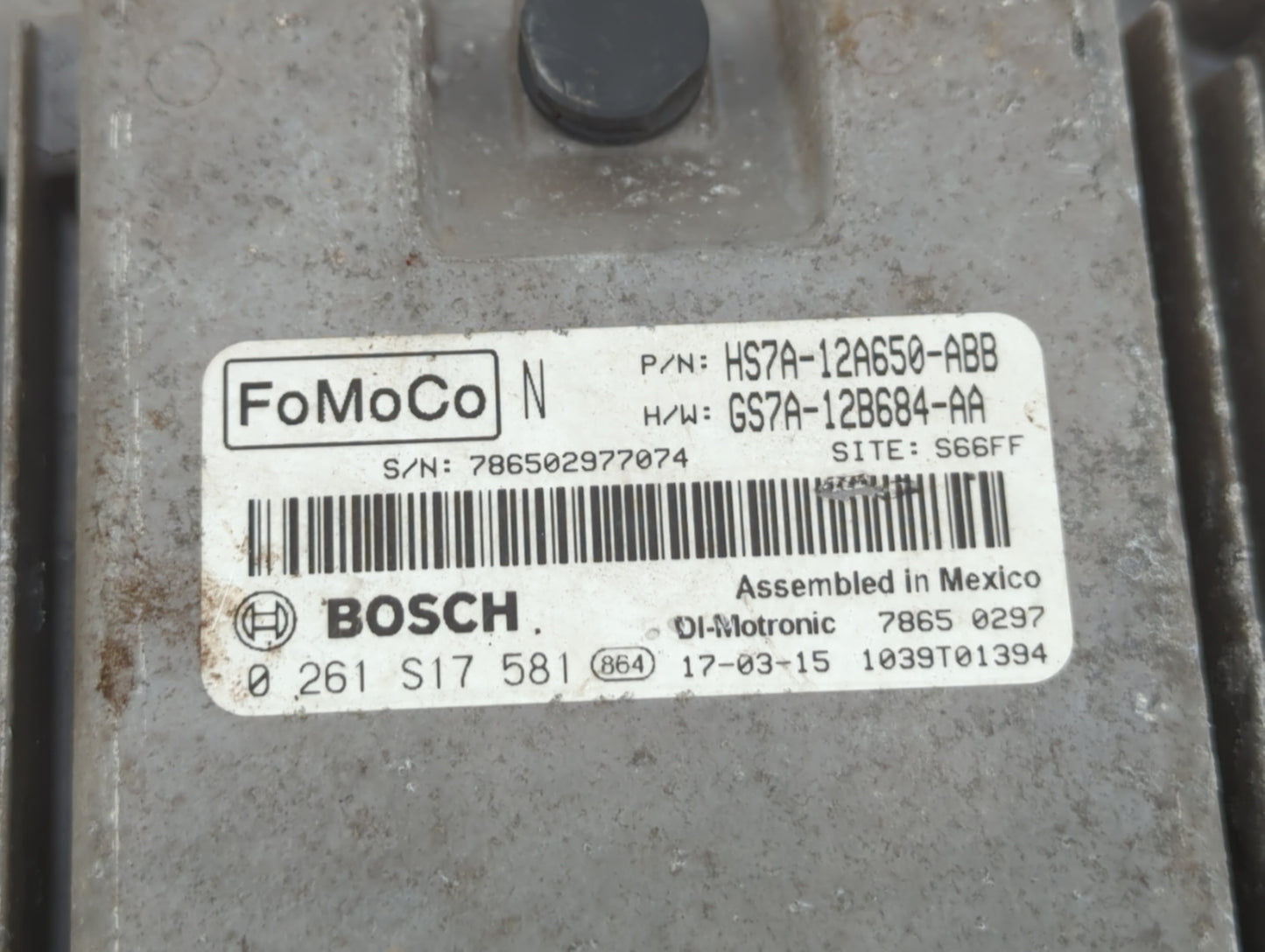 2017-2019 Ford Fusion PCM Engine Control Computer ECU ECM PCU OEM P/N:KS7A-12A650-BCA HS7A-12A650-ABB Fits Fits 2017 2018 20
