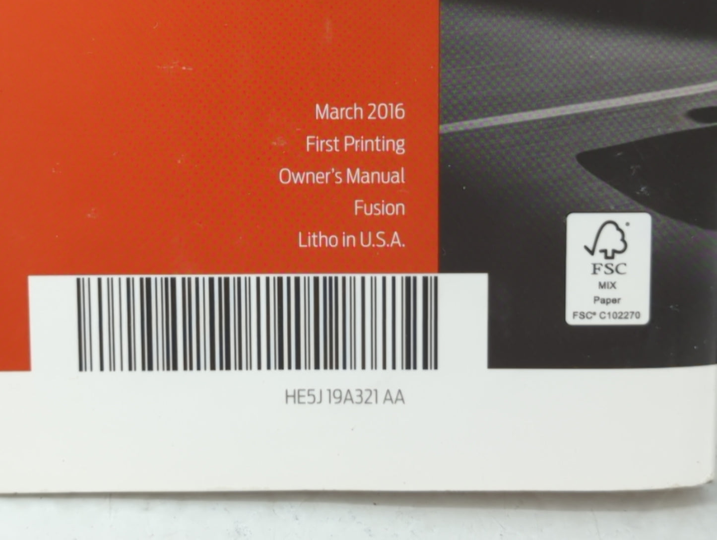 2017 Ford Fusion Owners Manual Book Guide OEM Used Auto Parts - Oemusedautoparts1.com