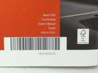 2017 Ford Fusion Owners Manual Book Guide OEM Used Auto Parts - Oemusedautoparts1.com