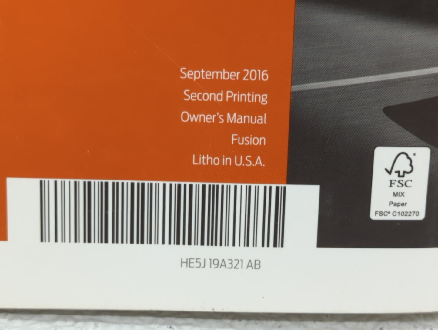 2017 Ford Fusion Owners Manual Book Guide OEM Used Auto Parts - Oemusedautoparts1.com