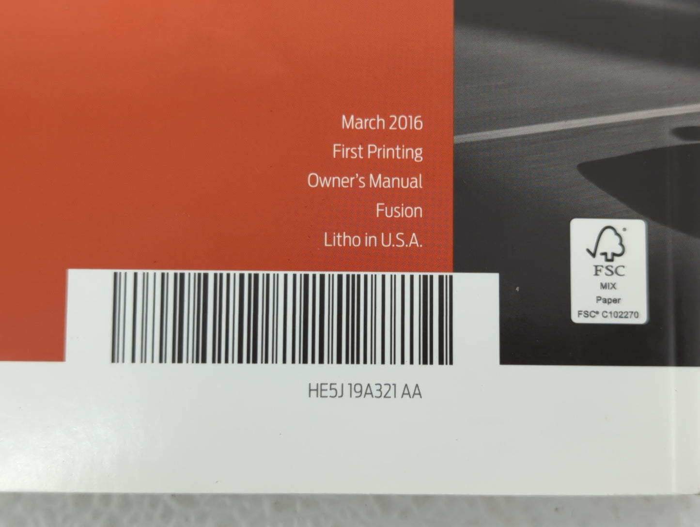 2017 Ford Fusion Owners Manual Book Guide OEM Used Auto Parts - Oemusedautoparts1.com