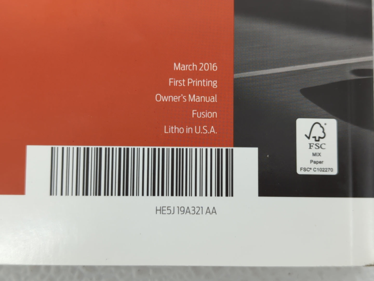 2017 Ford Fusion Owners Manual Book Guide OEM Used Auto Parts - Oemusedautoparts1.com